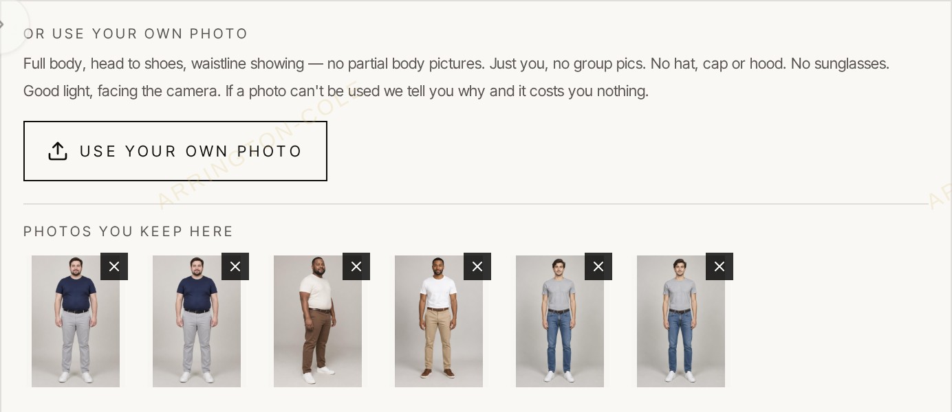 Use Your Own Photo button and saved photos